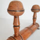 bamboo style wooden coat rack, 2 heads, vintage, 50s/60s, cloakroom, hook