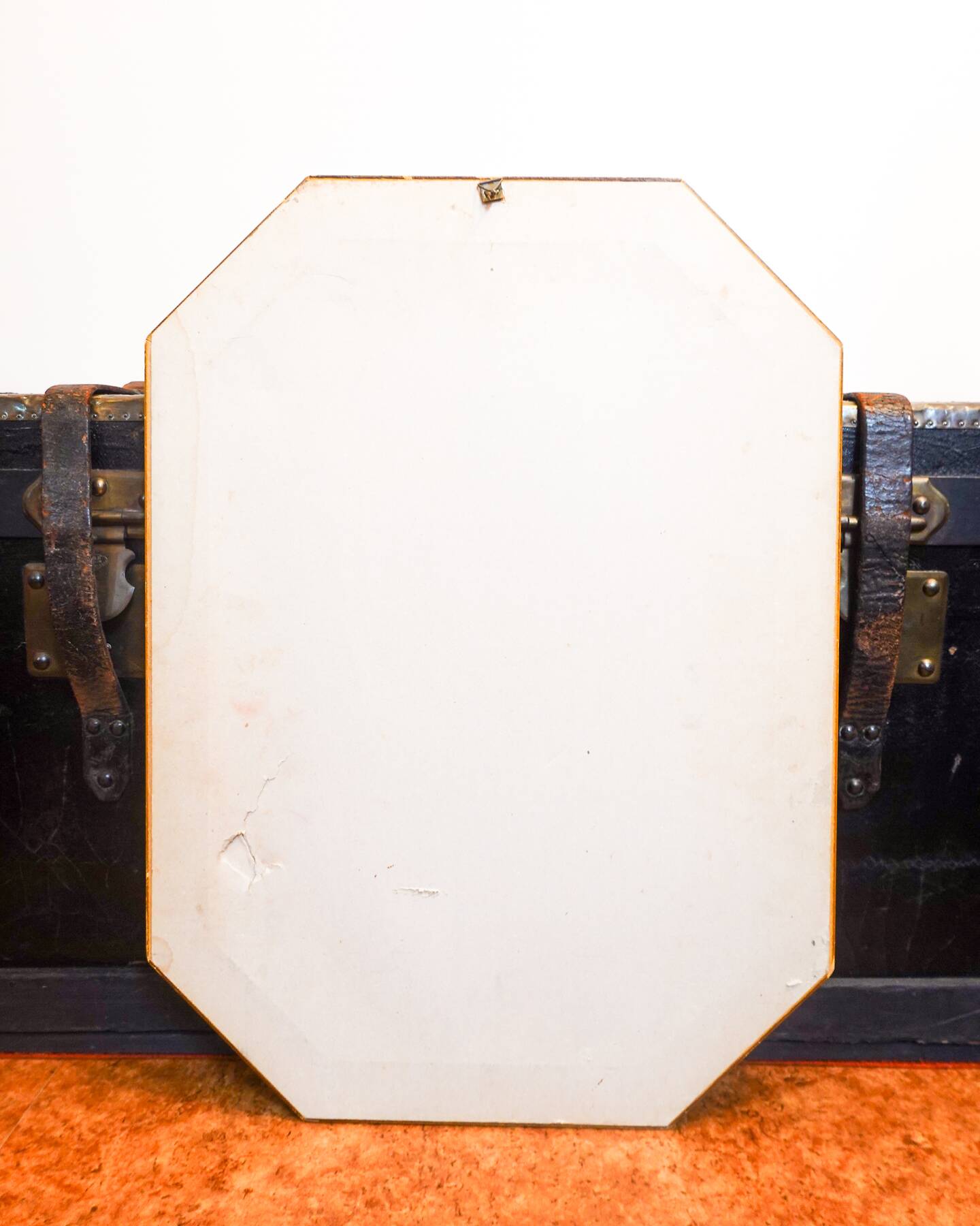 Art Deco style golden octagonal wall mirror