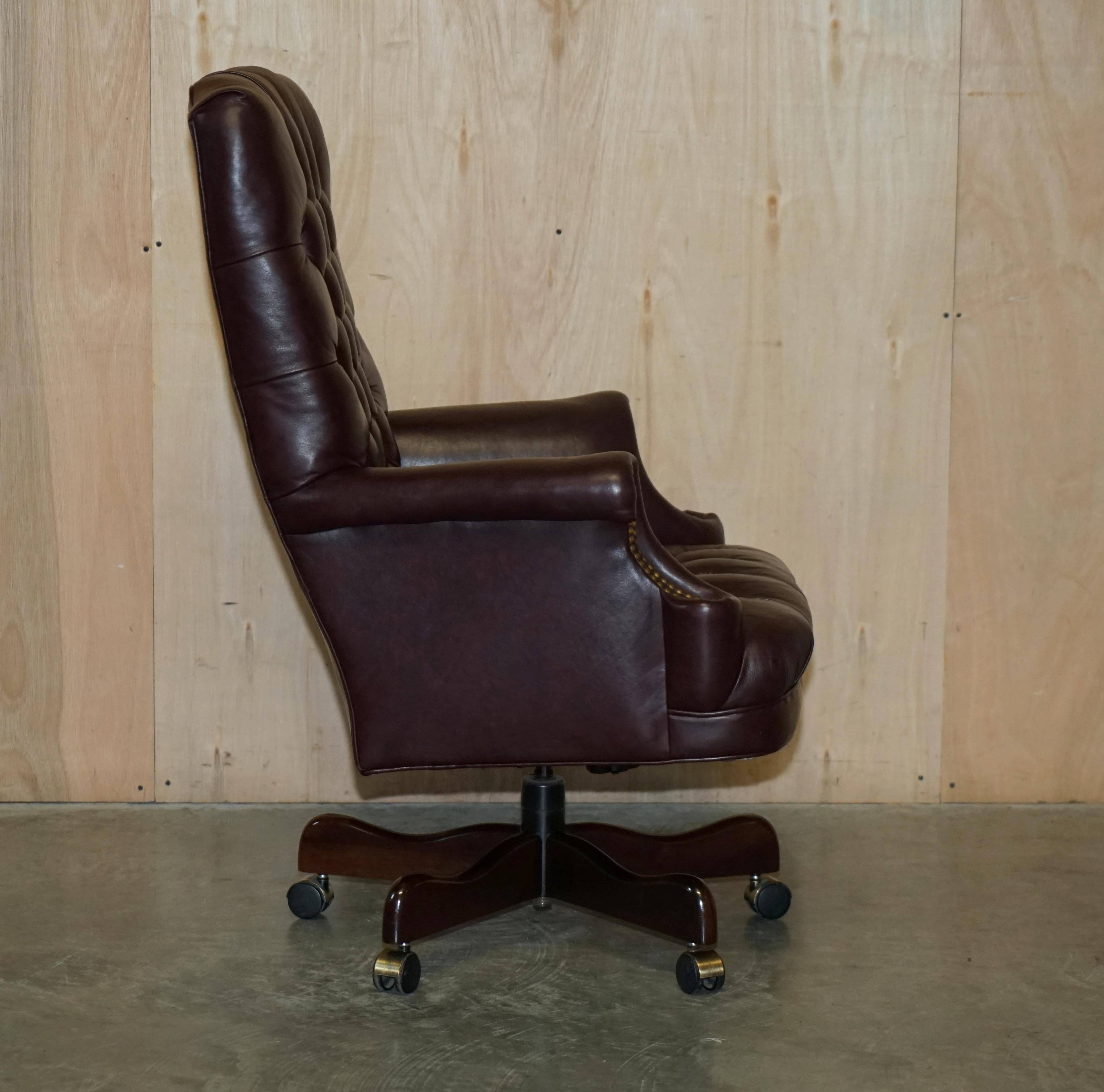 Vintage Chesterfield office chair with high back in Heritage leather.
