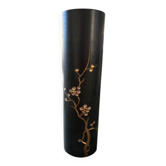 Vase rouleau école de Takaoka signé vers 1900