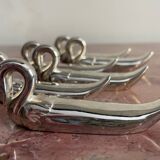 Set of 6 silver-plated swan knife rests