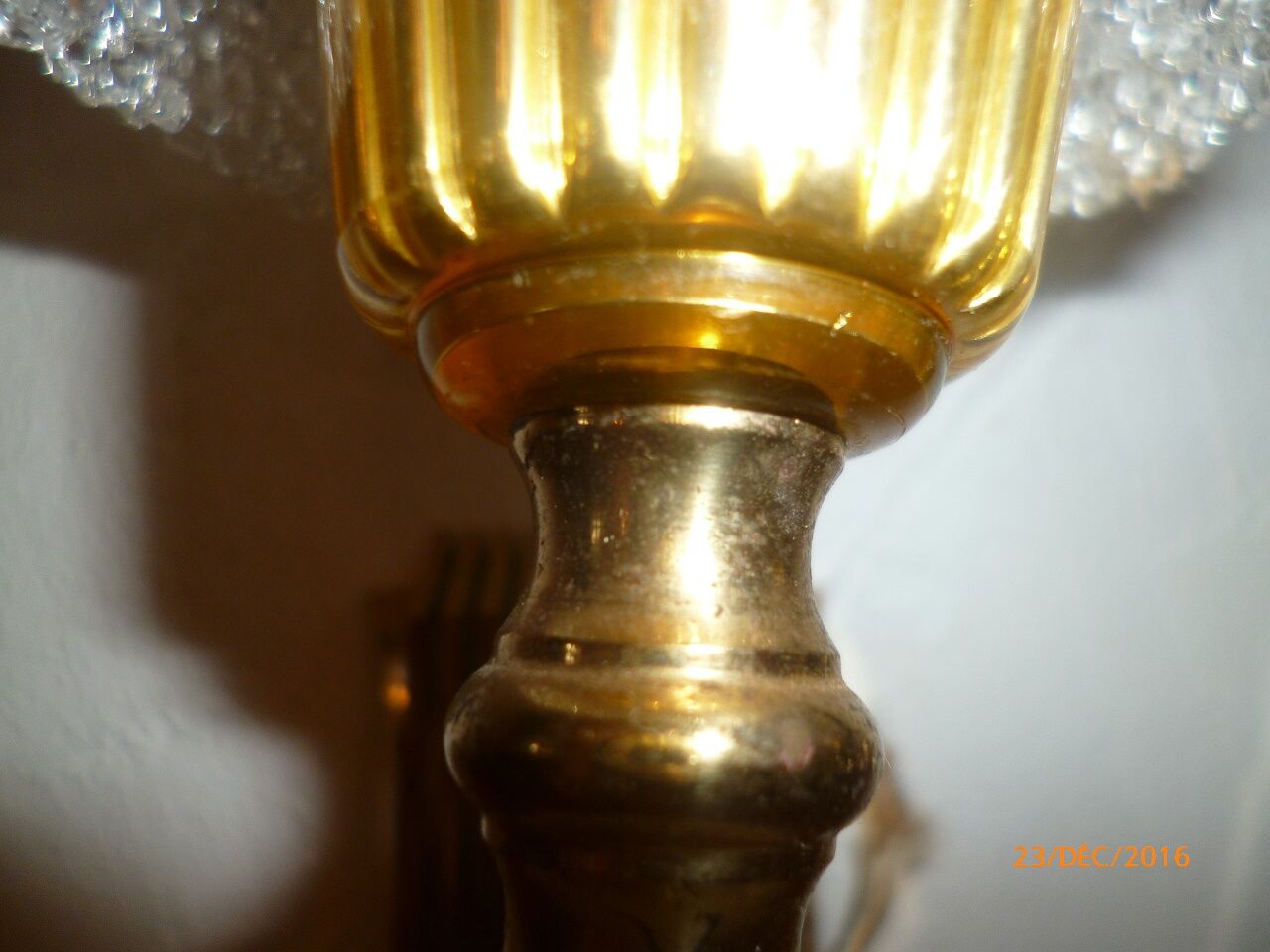 Lot of 2 sconces resin 1960 70 granitee