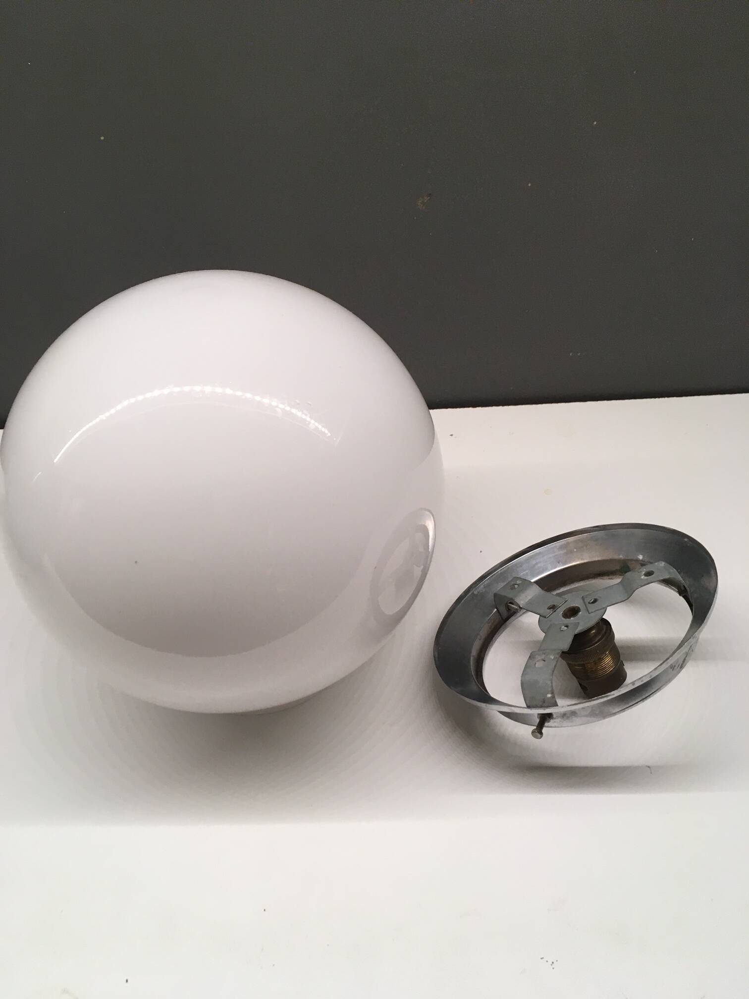 Globe blanc verre diamètre 20 cm
