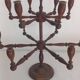 Large vintage turned wooden candelabrum - Brutalist and raw spirit