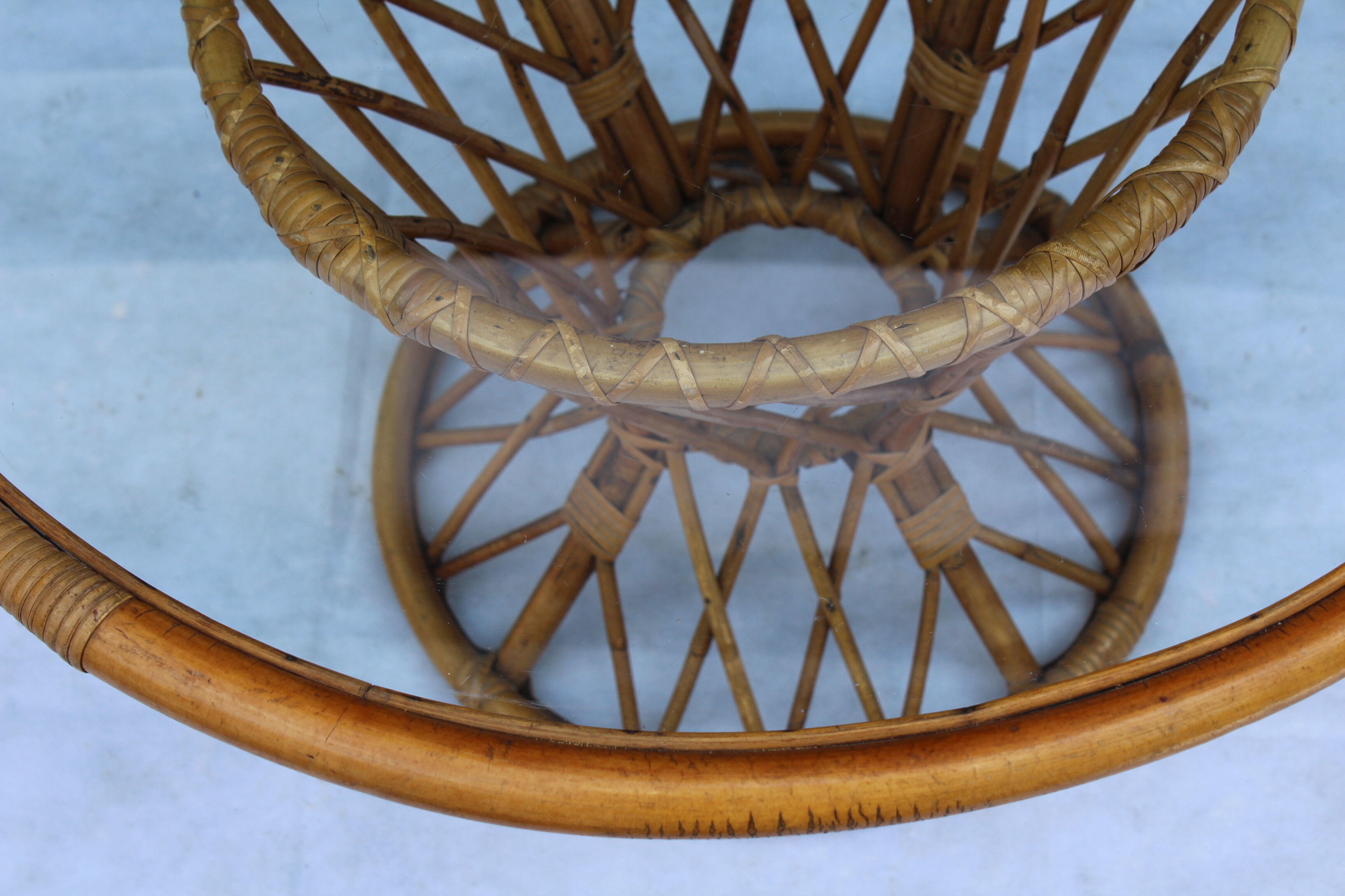 Table of bamboo and glass 1960