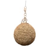 Vintage rope and rattan ball pendant light - 36 cm