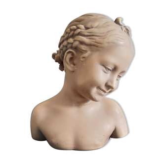 Bust "the laughing" after jean-baptiste pigalle in plaster