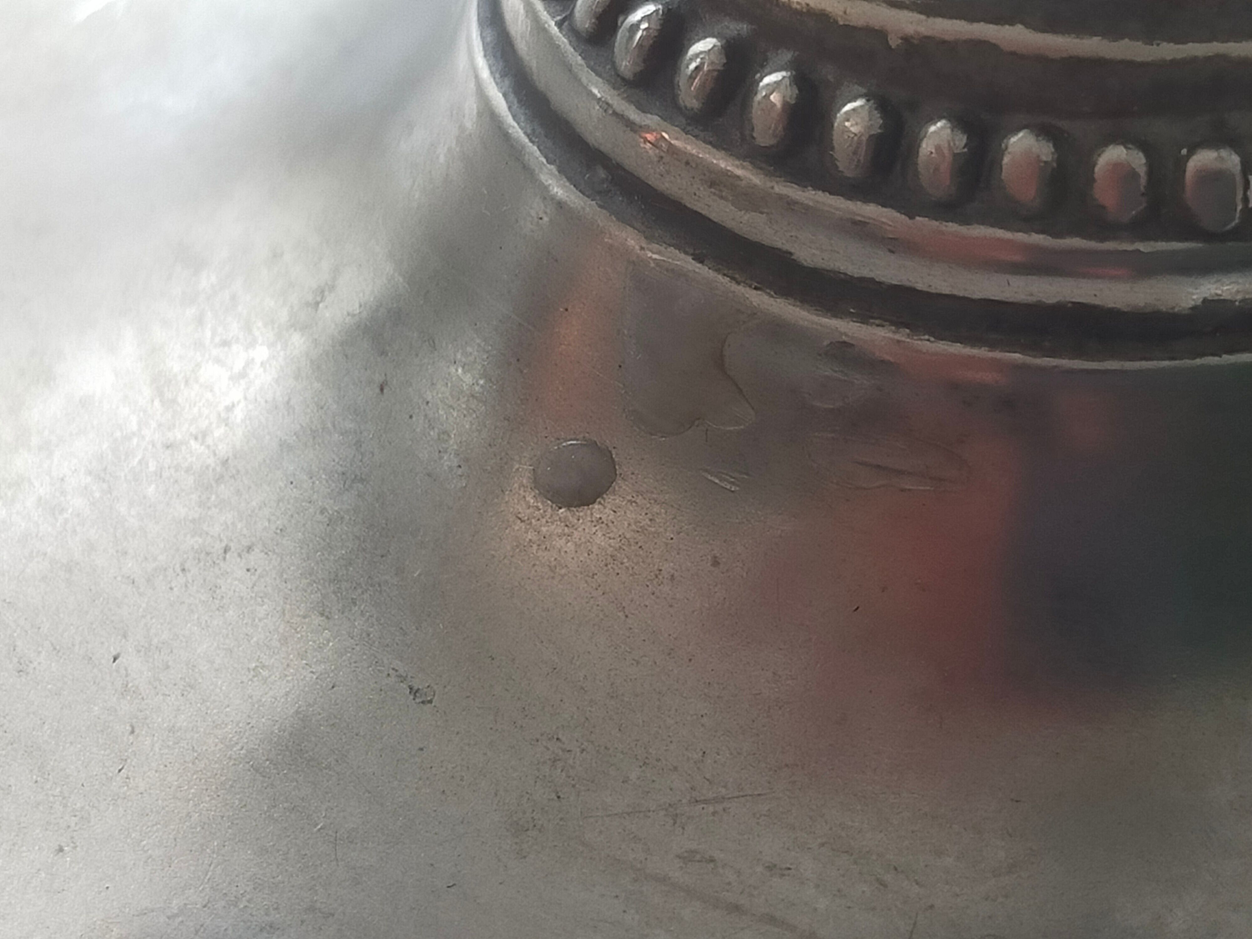 Pair of silver metal candlesticks