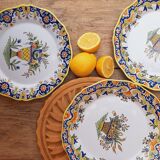 4 earthenware plates by Desvres Geo Martel