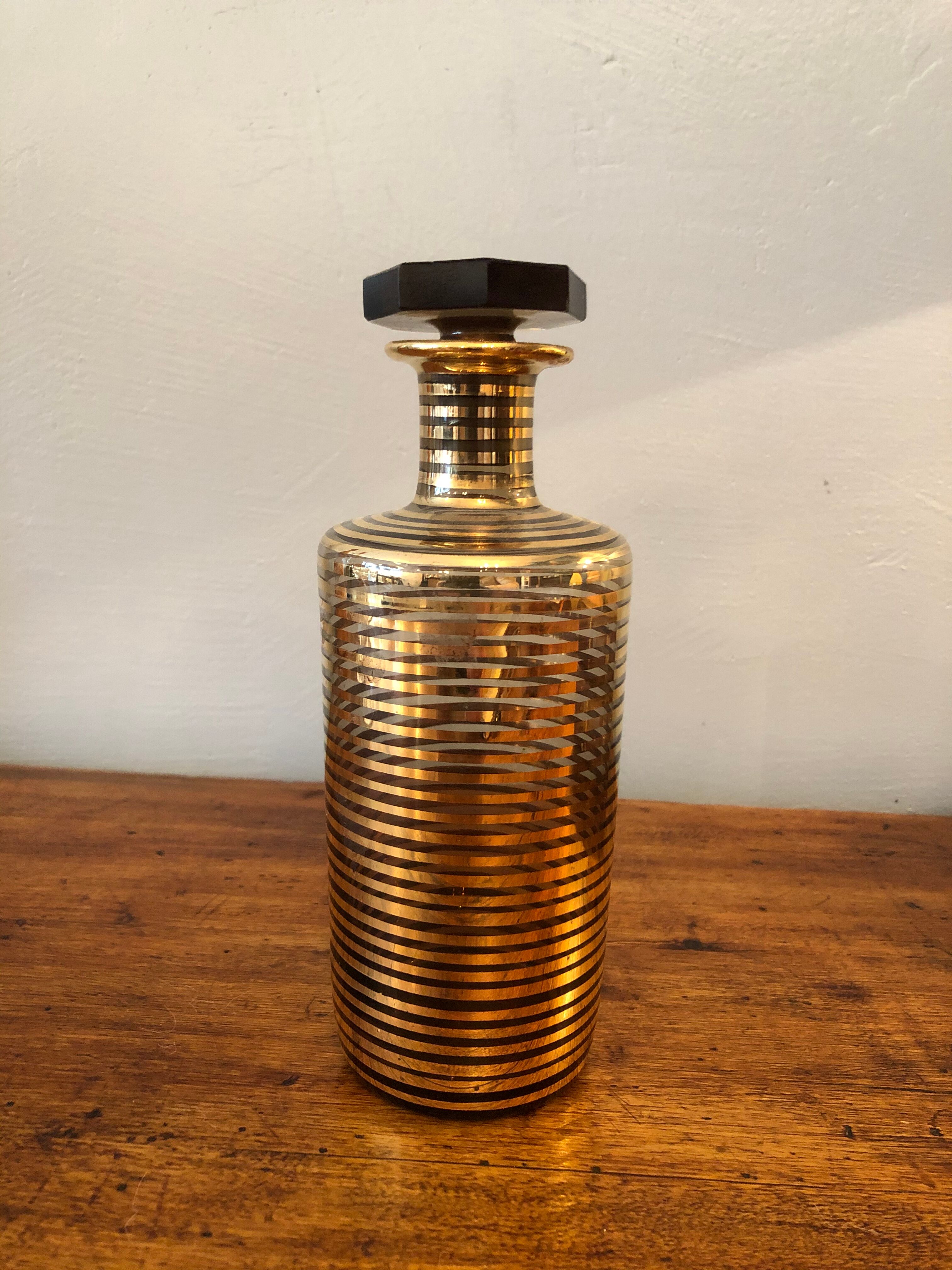 70's smoked glass carafe