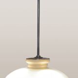 Opaline glass pendant lamp for recycled kitchen counter, vintage glass lampshade, 1960