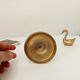Antique candle holder in solid brass, gilded bis