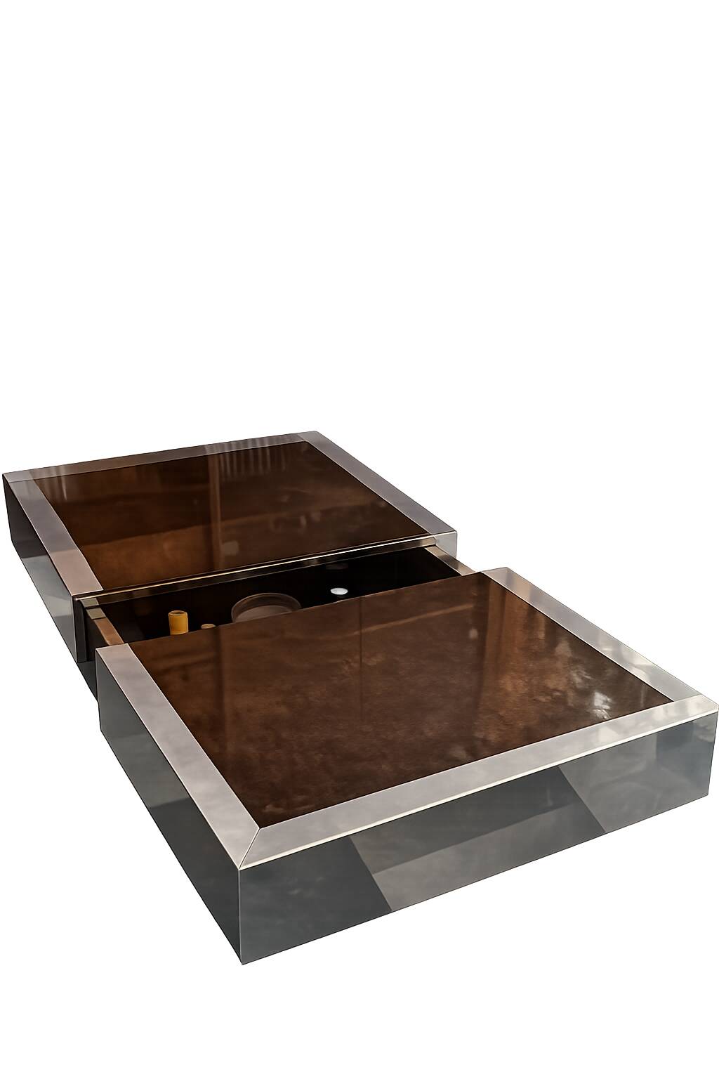 Vintage bar coffee table by Roche Bobois in the style of Willy Rizzo.