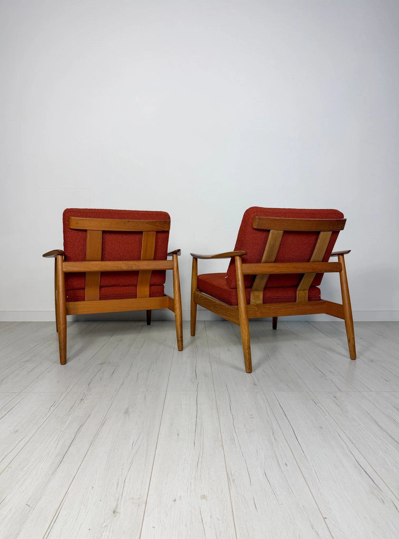 2x 1960s vintage Danish FD164 teak lounge chairs Arne Vodder for CADO