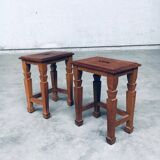 Set of Dutch Art Deco S Handle Stools, 1930s