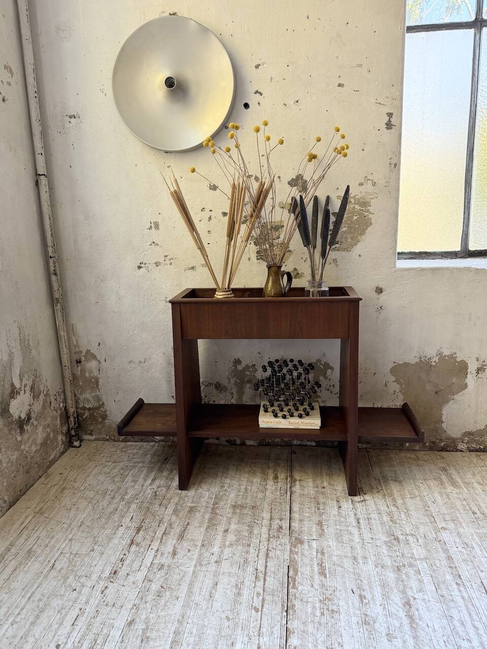 Jardinière années 50 palissandre constructiviste