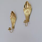 Bougeoirs Muraux en Laiton Holmström, Arvika, Suède, Années 1950