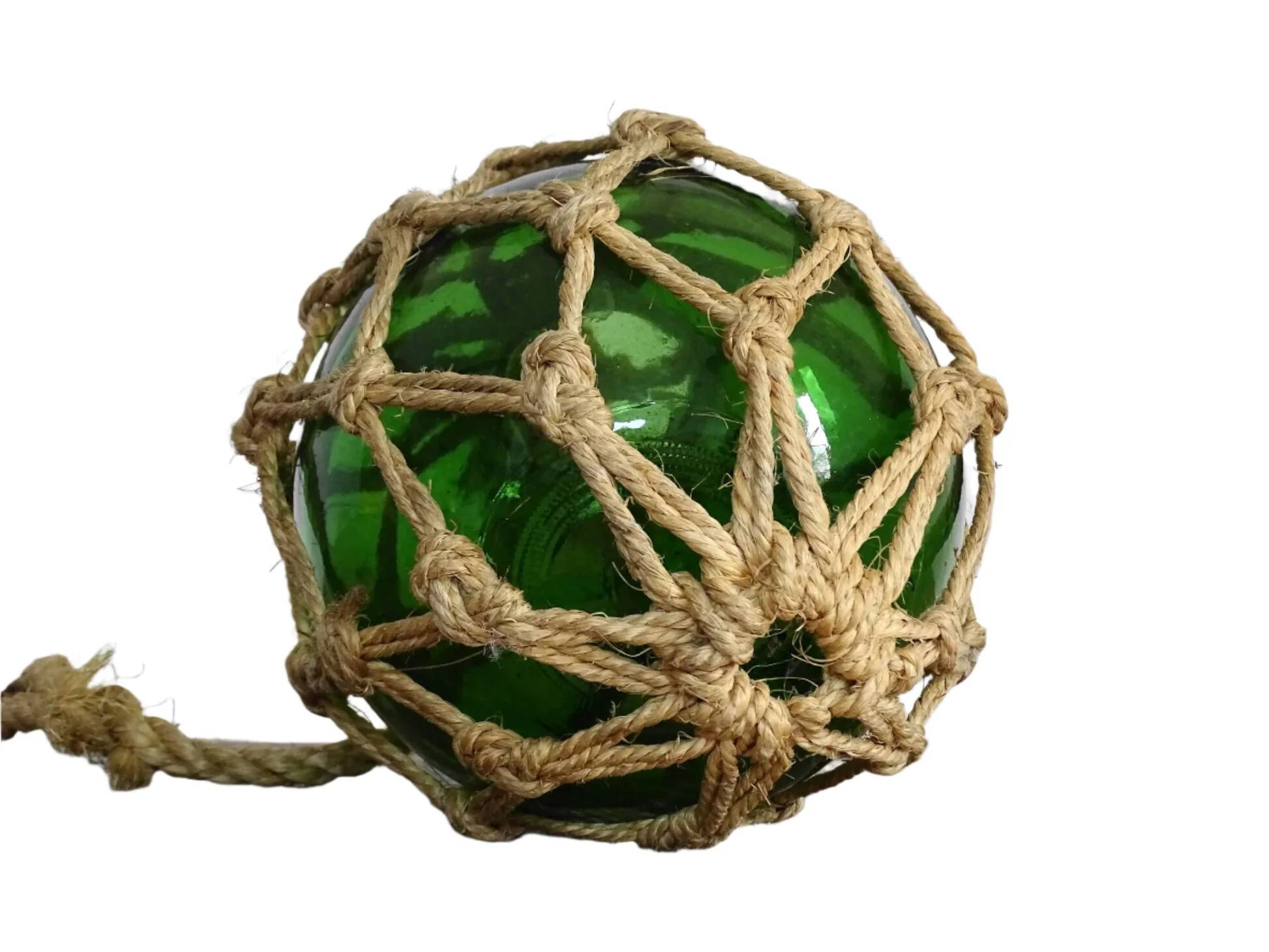Bouée vintage française en verre vert