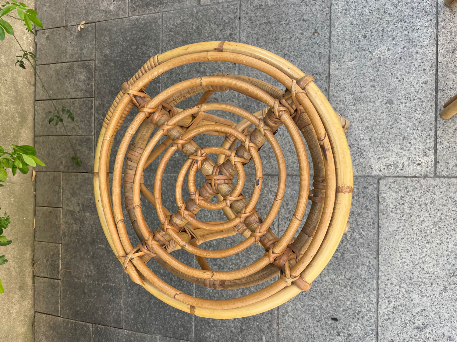 Pair of rattan stools
