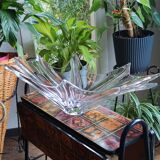 Large crystal fruit bowl signed daum