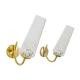 Pair of brass glass tulip wall lights 50-60s
