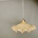 Vintage pale yellow opaline lampshade pendant light