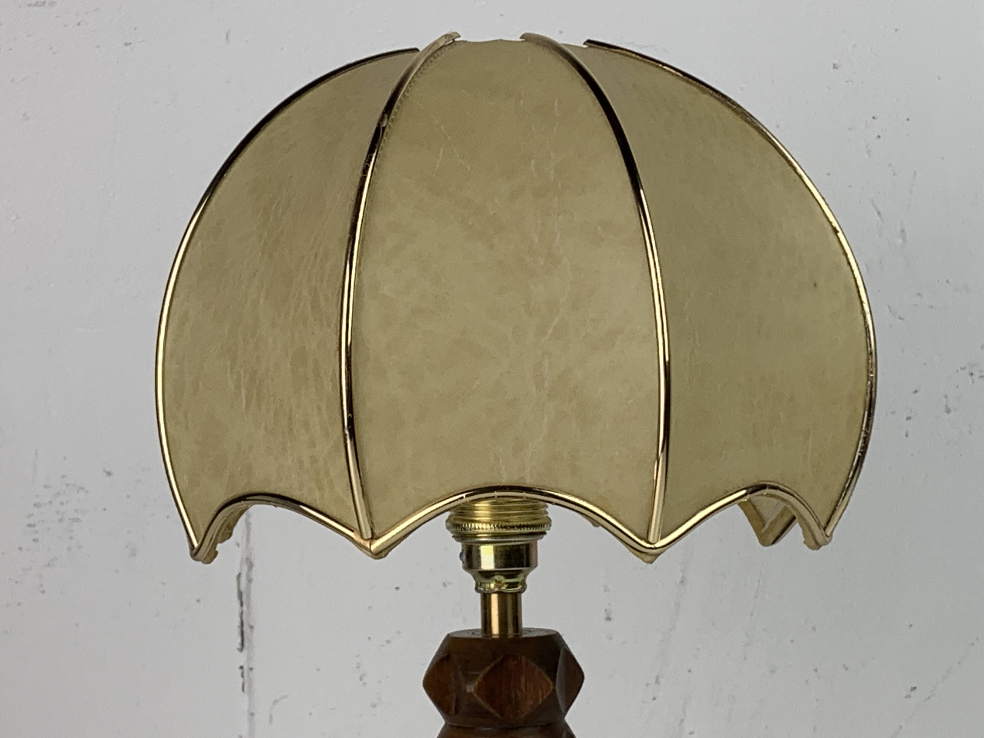 French modernist wood turned mushroom cocoon table lamp, 1950s