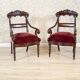 Ensemble de fauteuils Empire en acajou avec tapisserie rouge, 19e siècle