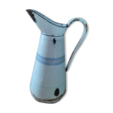 Broc metal enamel white border blue