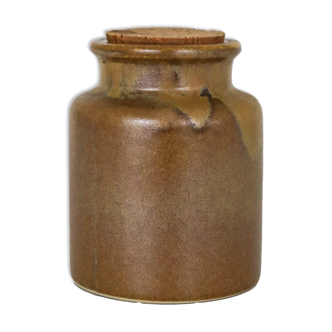 Vintage stoneware french mustard cork lid