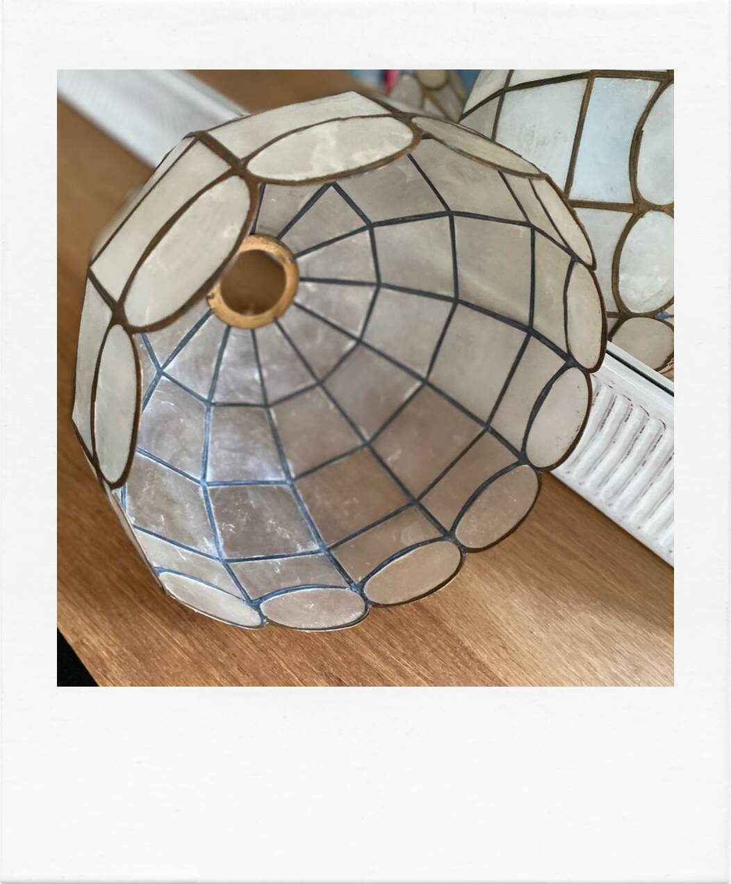 Mother-of-pearl and brass lampshade