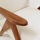Vintage long chair off-white bouclé zigzag