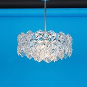 Kinkeldey suspension in chrome and crystal glass, Germany, 1970s.