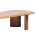 Large boomerang coffee table in natural wood, 206 cm