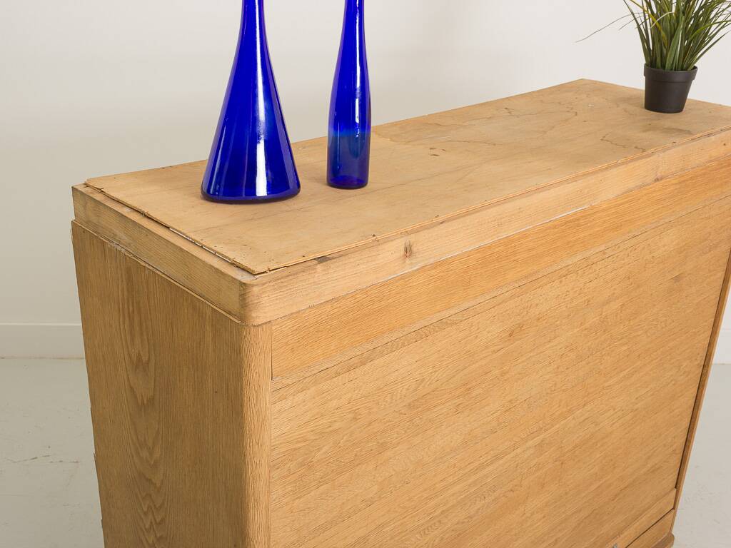 Vintage curtain furniture in light oak