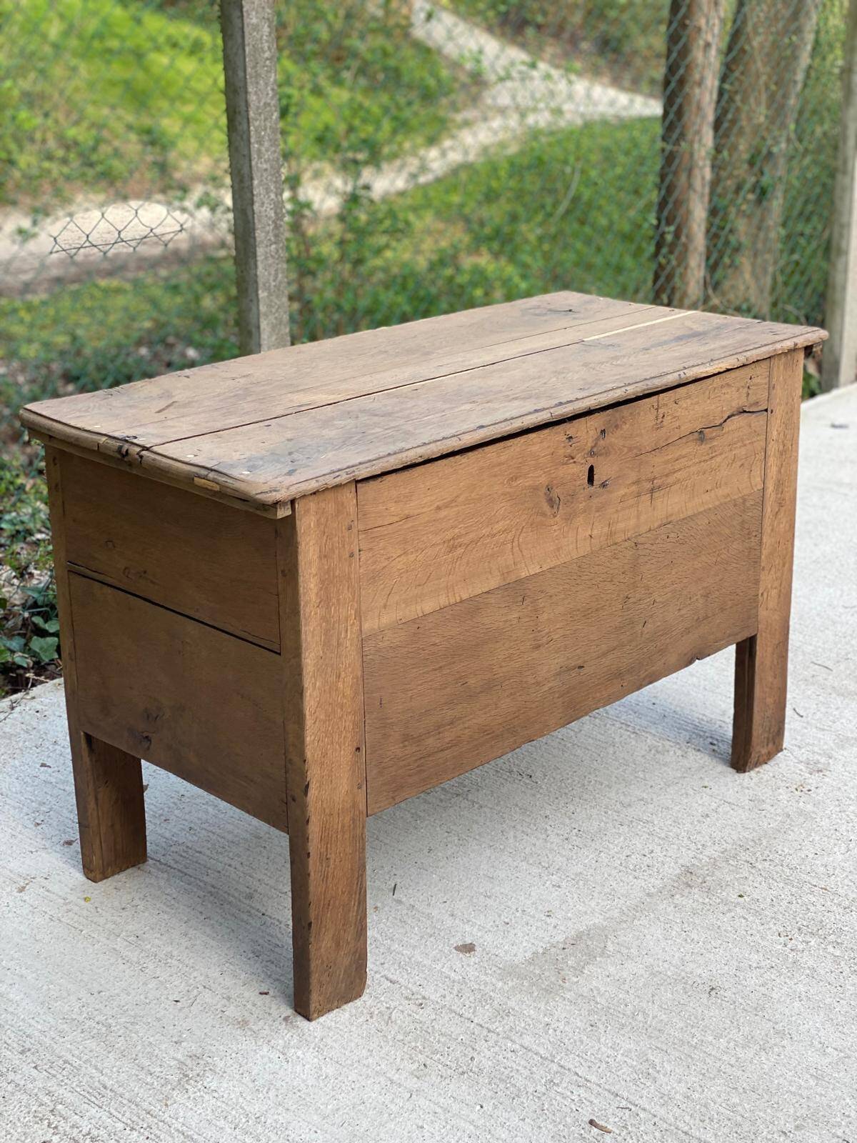Renovated vintage oak baker's kneading trough