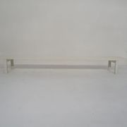 White metal slat bench, The Netherlands 1950's