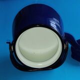 Vintage blue enamelled metal kettle - 1 litre approx. 12cm high (without handle)