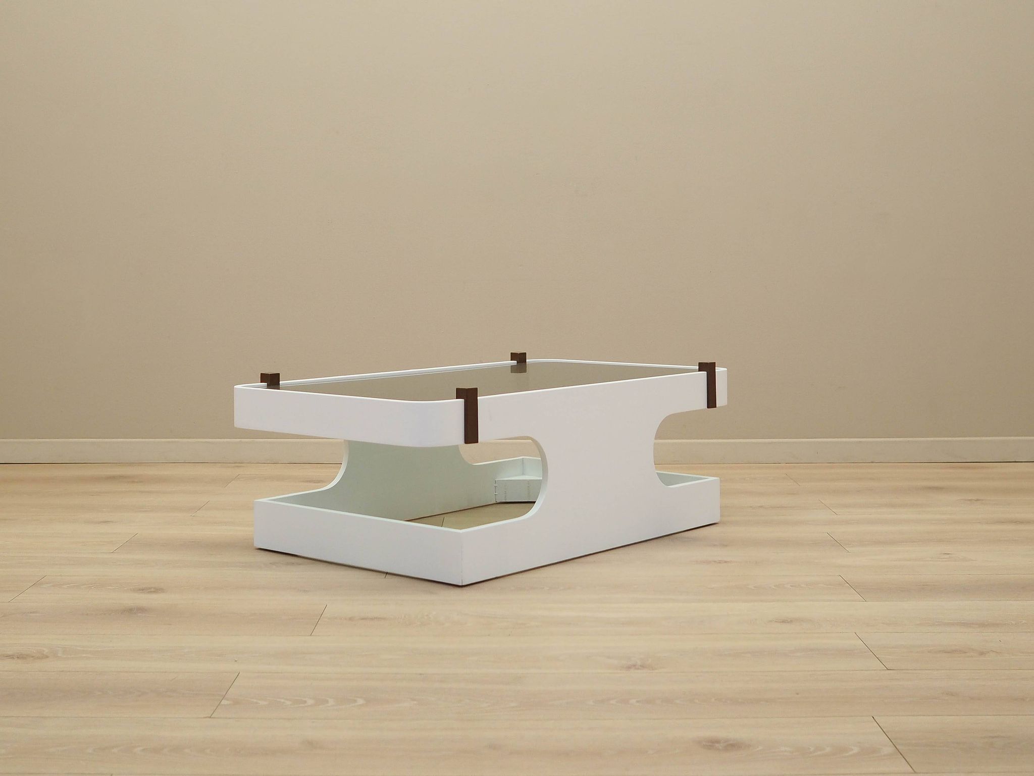 Glass coffee table, Italian design, 1970s, manufactured in Italy