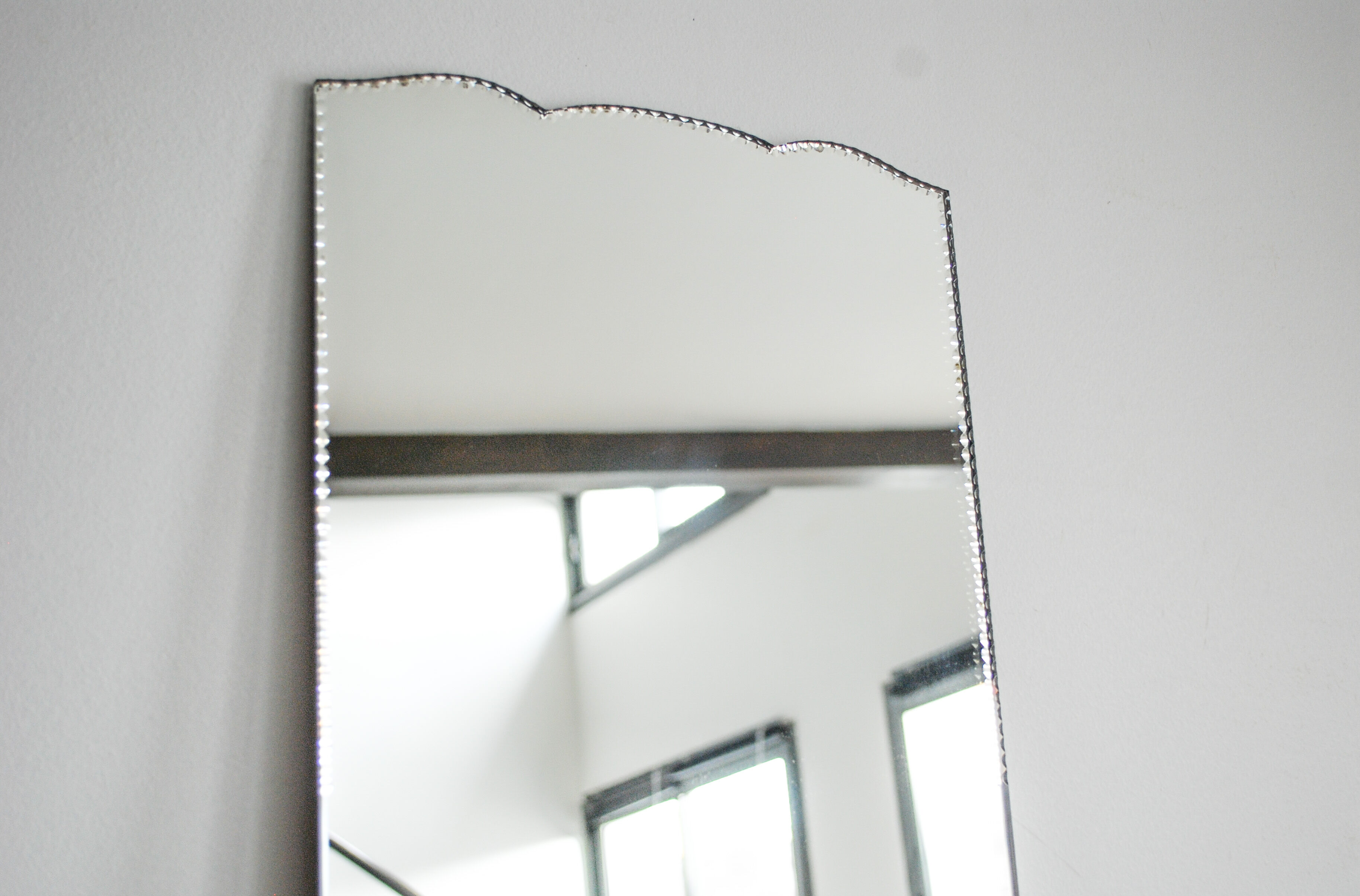 Beveled vintage mirror, 30x149cm