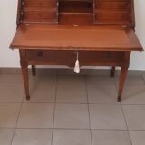 Sloping secretary, Louis XVI style donkey back desk, very good 20th century copy