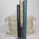 Pair of bookends in vintage white onyx, 21 cm