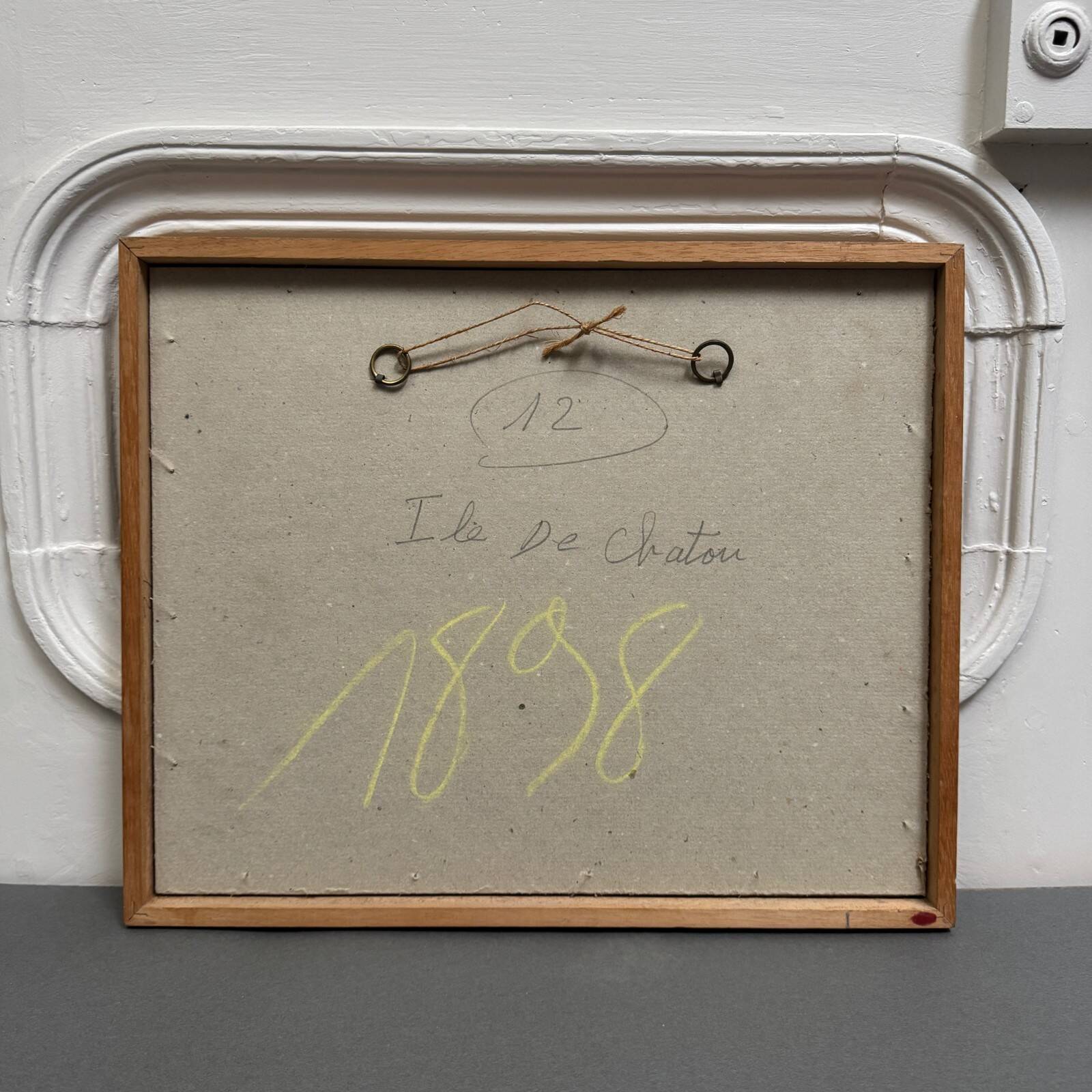 Oil on canvas modern composition Island of Chatou by J.-J. Sigrist