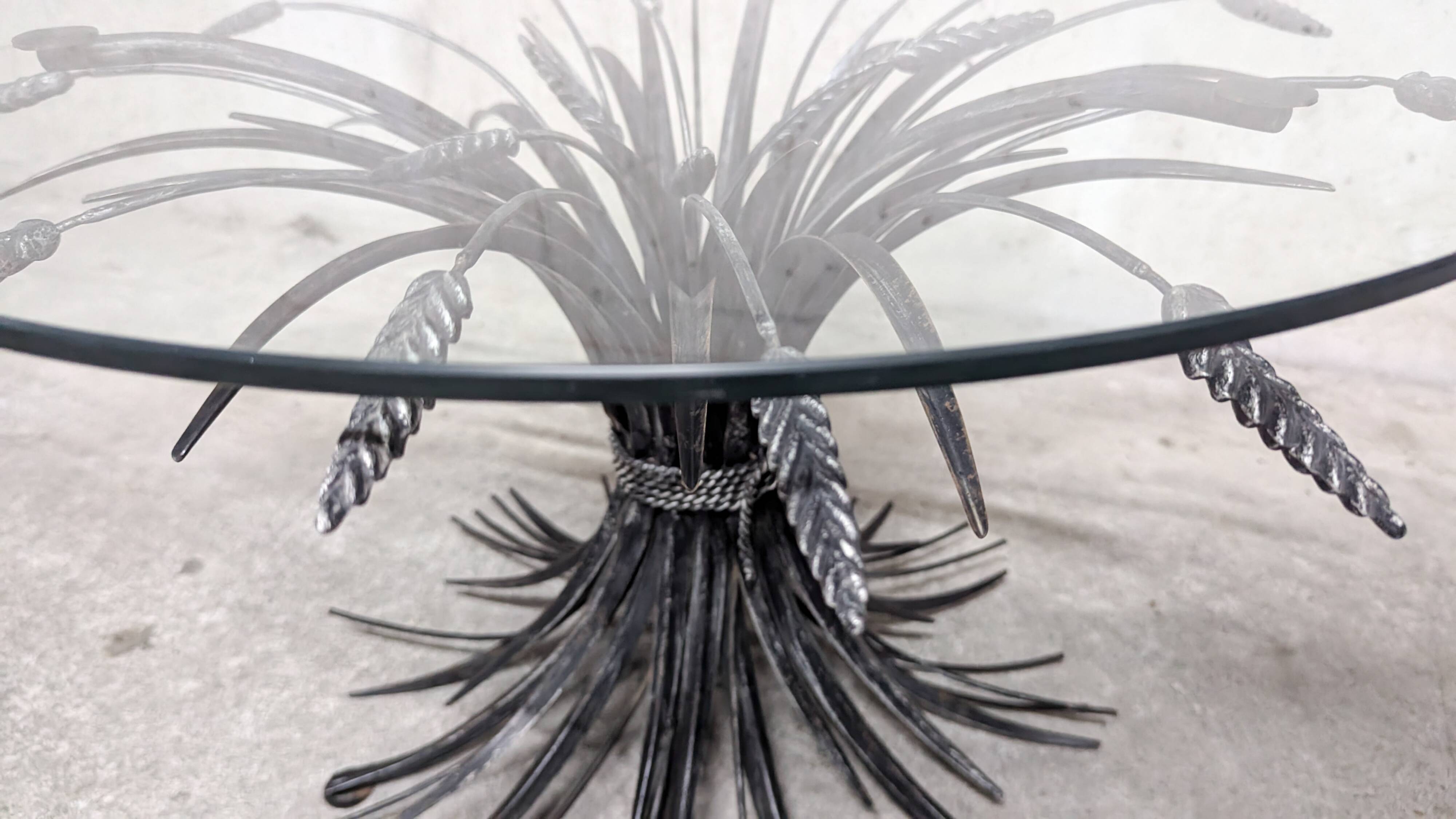 Coffee table with ears of wheat, "Coco Chanel" by Goossens, Circa 1970