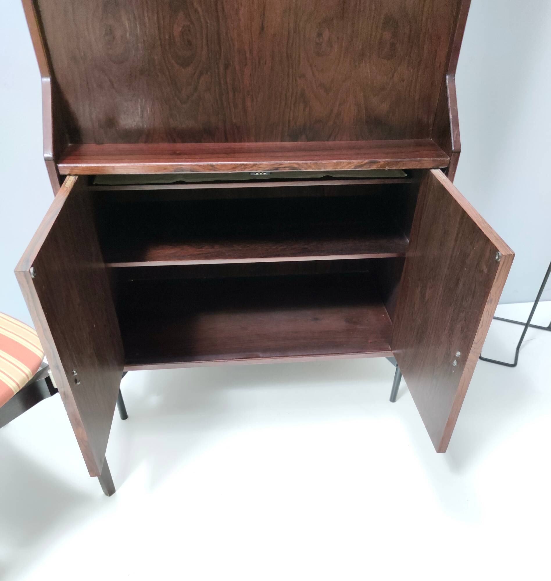 Vintage Walnut Bookshelf and Secretaire by Claudio Salocchi for Sormani, Italy