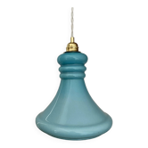 Vintage globe pendant light in sky blue opaline