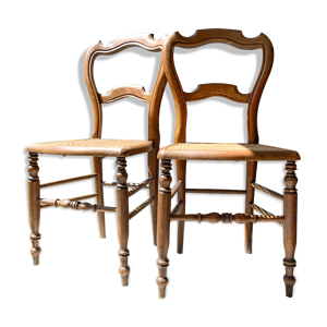 Paire de chaises cannées
