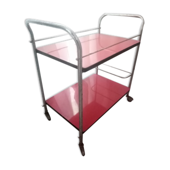 Red formica serving trolley
