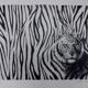 Black and white tiger signed lithograph