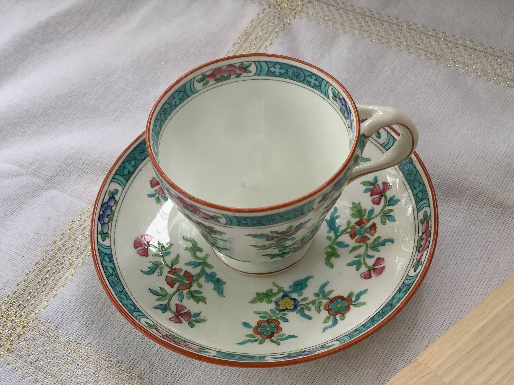 Minton English porcelain cup and under cup